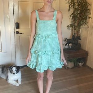 Molly green ruffle dress